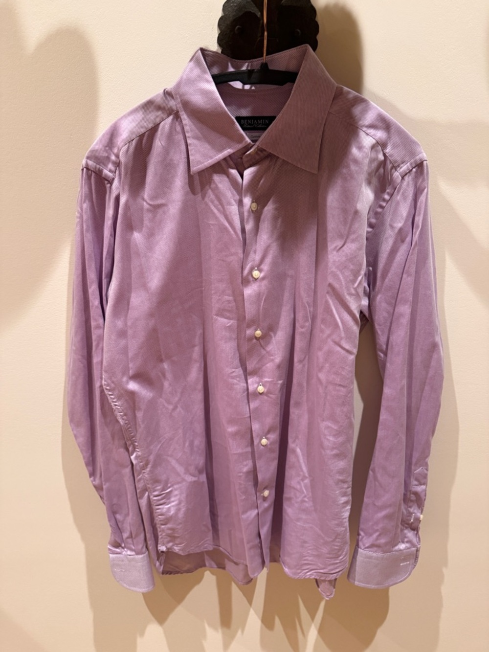 Benjamin Custom Tessuto-Fabric Dress Shirt 16.5 Lavender